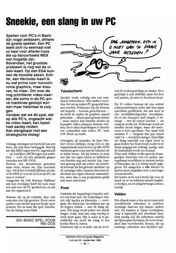 Magazine page: the Sneekie article opens, with a screenshot.