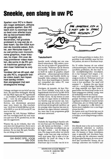 Magazine page: the Sneekie article opens, with a screenshot.